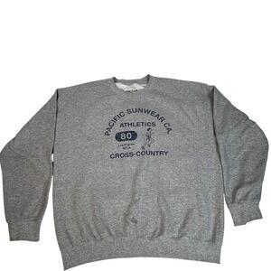 Pacific Sunwear Sweatshirt Mens L/XL Gray Crewneck LA Cross Country Athletics